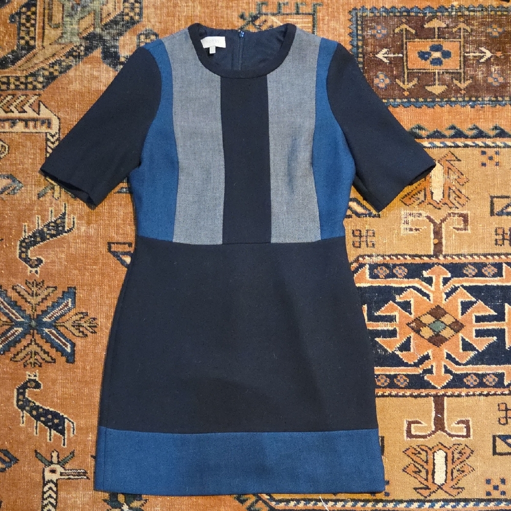 Chic Navy and Gray Mini Dress